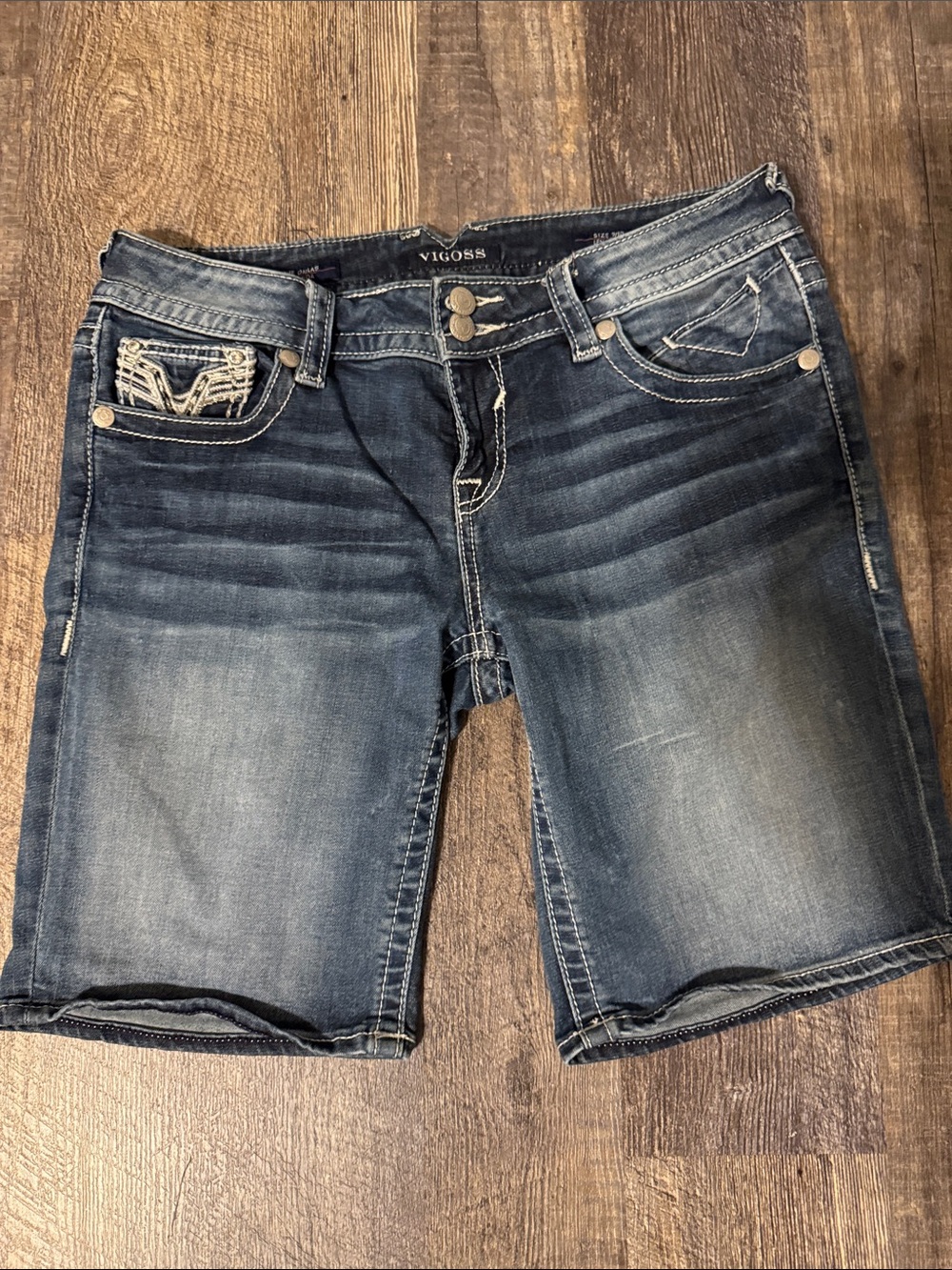 Vigoss Women's Medium Dark Blue Denim Bermuda Shorts